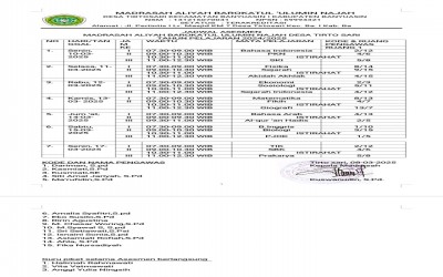 JADWAL ASESMEN KELAS XII TAHUN PELAJARAN 2024-2025